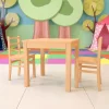 Emma And Oliver Kids Natural Solid Wood Table And Chair Set For Classroom, Playroom, Kitchen -Children Furniture Store GUEST 00b3d973 99e4 4328 a16a f5617c569b8b