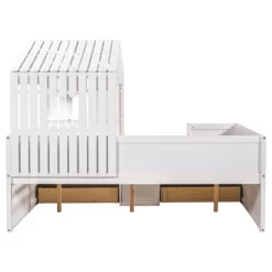 Full Size House Low Loft Bed With Four Drawers-ModernLuxe -Children Furniture Store GUEST 01ebb766 5972 4ef6 805f 9136988629b1