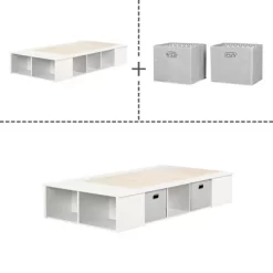 Twin Flexible Platform Bed With Baskets Pure White - South Shore 9 Twin Flexible Platform Bed With Baskets Pure White - South Shore -Children Furniture Store GUEST 0281eff3 ea6f 4acc 9529 a78aca669f20