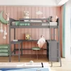 Full Size Wooden Loft Bed With Shelves And Desk - ModernLuxe -Children Furniture Store GUEST 02cc5336 9892 4671 bf85 d556a0226ff0