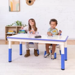 ECR4Kids Rectangle Dry-Erase Activity Table With 2 Adjustable Chairs, 3-Piece -Children Furniture Store GUEST 0424c74b e9ae 40ab a699 12488c206377