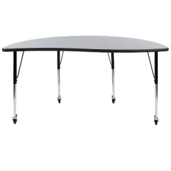 Emma And Oliver Mobile 60" Half Circle Wave Collaborative Grey Adjustable Height Activity Table 19 Emma And Oliver Mobile 60" Half Circle Wave Collaborative Grey Adjustable Height Activity Table -Children Furniture Store GUEST 060b1bc7 7371 452a 9b77 82462e5f36fa