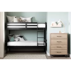 Twin Fakto Solid Wood Bunk Beds Matte Black - South Shore -Children Furniture Store GUEST 069925bb e32a 486a bafb acb045c713f1