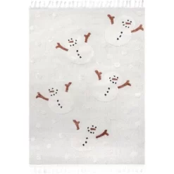 NuLOOM Kilah Snowmen High-Low Kids Tasseled Area Rug -Children Furniture Store GUEST 075d1e23 dce4 4468 90f8 94ec9dde06b4