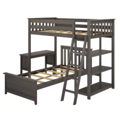 Max & Lily L-Shaped Twin Over Twin Bunk Bed With Bookcase And Desk -Children Furniture Store GUEST 084c3d5a 98f6 416d 8c45 8cc04a794db1