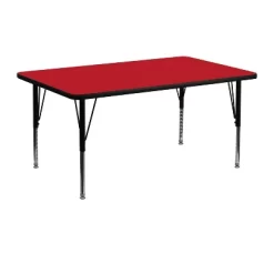 Emma And Oliver 24x48 Rectangle HP Laminate Adjustable Preschool Activity Table -Children Furniture Store GUEST 08741fb6 3df7 4b03 bbd7 565f6e0d3b14