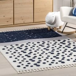NuLOOM Alena Starry Night High-Low Kids Tasseled Area Rug -Children Furniture Store GUEST 08f6902b a027 47c2 b334 5ee8cfaf5576