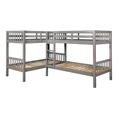 HOMES: Inside + Out Quadruple Twin Kids' Martell Bunk Bed Gray - IoHOMES 4 HOMES: Inside + Out Quadruple Twin Kids' Martell Bunk Bed Gray - IoHOMES - Image 2
