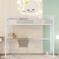 Twin Metal Loft Bed With Desk And Metal Grid - ModernLuxe 14 Twin Metal Loft Bed With Desk And Metal Grid - ModernLuxe -Children Furniture Store GUEST 0991e8fc fd50 4a28 b8ed 2566cd520630