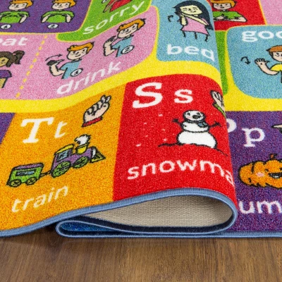 KC CUBS Boy & Girl Kids ABC Alphabet ASL Sign Language Educational Learning & Fun Game Play Area Nursery Bedroom Classroom Rug Carpet 7 KC CUBS Boy & Girl Kids ABC Alphabet ASL Sign Language Educational Learning & Fun Game Play Area Nursery Bedroom Classroom Rug Carpet - Image 5