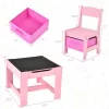 Costway 3 In 1 Wood Activity Table Chair Set W/Storage Box Pink -Children Furniture Store GUEST 0af89a31 70c5 4898 950f 4860013eb3fb