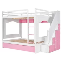 Full Over Full Bunk Bed With Trundle, Stairs, Ladders And Storage Cabinet-ModernLuxe 20 Full Over Full Bunk Bed With Trundle, Stairs, Ladders And Storage Cabinet-ModernLuxe -Children Furniture Store GUEST 0b11497b 1955 4c5d 8924 c21fa15197c7