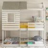 Twin Over Twin Wooden Bunk Bed With Roof, Window, Guardrail And Ladder - ModernLuxe -Children Furniture Store GUEST 0bcf02cd a3d6 44ad b87a 7fd82b6c3176