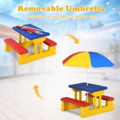 Costway Kids Picnic Table Set W/Removable Umbrella Indoor Outdoor Garden Patio -Children Furniture Store GUEST 0bf20db2 726c 4431 8eb7 85324d62d518