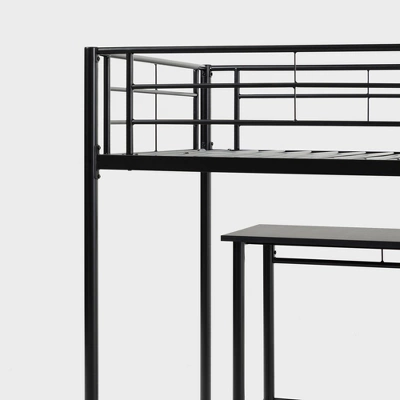 Twin Analise Metal Low Loft Bed With Desk And Storage Black - Saracina Home 10 Twin Analise Metal Low Loft Bed With Desk And Storage Black - Saracina Home - Image 8