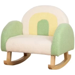 Qaba Kids Sofa, Rocking Toddler Sofa Chair With Solid Wooden Frame, Faux Lamb Fleece Fabric For Nursery, Kindergarten, Playroom, Bedroom -Children Furniture Store GUEST 0c8dc7b1 d97b 4b9d b1d8 de29228fb378