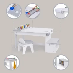 Fantasy Fields - Little Artist Monet Play Art Table Kids Furniture - White/Gray -Children Furniture Store GUEST 0d0e78db 6714 45b4 98cd f1333aed8b01