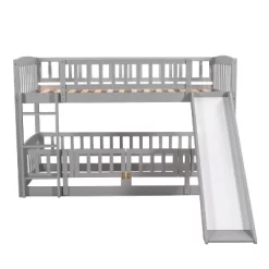 Twin Over Twin Wood Low Bunk Bed With Slide And Ladder-ModernLuxe 14 Twin Over Twin Wood Low Bunk Bed With Slide And Ladder-ModernLuxe -Children Furniture Store GUEST 0e6e4c91 e16c 4fd5 8d6a 05f53263a2b9