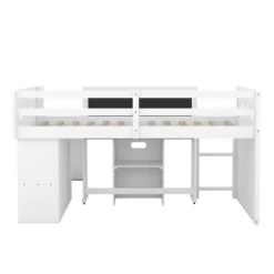 Wood Loft Bed With Slide, Cabinets, Blackboard, Desk And Chair-ModernLuxe -Children Furniture Store GUEST 0ea93059 ac5f 4361 9c11 7a13352724bc