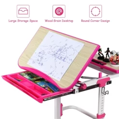 Costway Children Desk Chair Set Adjustable Study Table Drawer Winged Backrest Chair -Children Furniture Store GUEST 0f58563d 3691 4d3e 9b3e eb642e6316f0