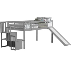 Twin Size Loft Bed With Staircase, Safety Guardrails And Slide-ModernLuxe 12 Twin Size Loft Bed With Staircase, Safety Guardrails And Slide-ModernLuxe -Children Furniture Store GUEST 117bafb7 2d3d 439e a890 580267b9e989