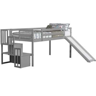 Twin Size Loft Bed With Staircase, Safety Guardrails And Slide-ModernLuxe 6 Twin Size Loft Bed With Staircase, Safety Guardrails And Slide-ModernLuxe - Image 4