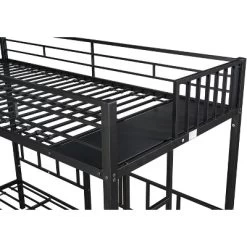 Twin Over Twin Metal Triple Bunk Bed With Ladder-ModernLuxe -Children Furniture Store GUEST 1484632c 83a6 41a3 94c8 cb263826b892