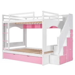 Full Over Full Bunk Bed With Trundle, Stairs, Ladders And Storage Cabinet-ModernLuxe 21 Full Over Full Bunk Bed With Trundle, Stairs, Ladders And Storage Cabinet-ModernLuxe -Children Furniture Store GUEST 14a38407 75fc 45e1 b3cf 6aa08ffcb04f
