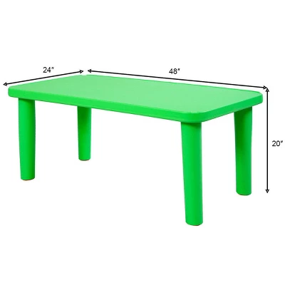 Costway Kids Portable Plastic Table Learn And Play Activity School Home Furniture Green 3 Costway Kids Portable Plastic Table Learn And Play Activity School Home Furniture Green