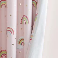 Natalie Rainbow With Metallic Printed Total Blackout Window Panel Pink - Mi Zone -Children Furniture Store GUEST 15dadb20 4b17 46cb b584 742a62253e59