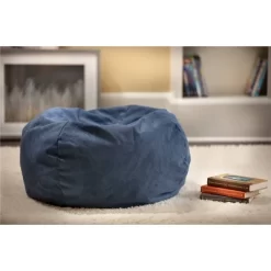 Micro-Fiber Suede Kids' Bean Bag Chair Blue - Gold Medal