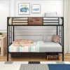 Twin Over Twin Metal Bunk Bed With Ladder And Full-Length Guardrail, Black-ModernLuxe -Children Furniture Store GUEST 16632703 9357 4622 86ad 4d1949588ad8