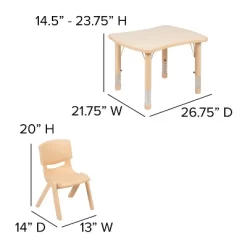 Flash Furniture 21.875"W X 26.625"L Rectangular Plastic Height Adjustable Activity Table Set With 2 Chairs 15 Flash Furniture 21.875"W X 26.625"L Rectangular Plastic Height Adjustable Activity Table Set With 2 Chairs -Children Furniture Store GUEST 167c5033 6c12 4e77 b322 31131b56b2b8 1