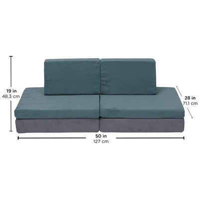 Children's Factory Multipurpose Whatsit Kids Furniture Sofa Couch With Flexible Seat Cushions For Home Bedrooms, Playrooms, And Dorms, Gray 6 Children's Factory Multipurpose Whatsit Kids Furniture Sofa Couch With Flexible Seat Cushions For Home Bedrooms, Playrooms, And Dorms, Gray - Image 4