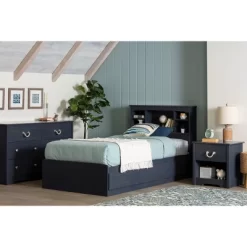 Twin Navali Bookcase Headboard Blueberry - South Shore -Children Furniture Store GUEST 18272011 f22b 4044 96c4 afd7d1c232cb