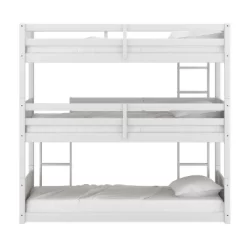 Twin Capri Wood Triple Bunk Bed White - Hillsdale Furniture -Children Furniture Store GUEST 1a867f17 7cb2 44e1 8991 2eddc6d10602