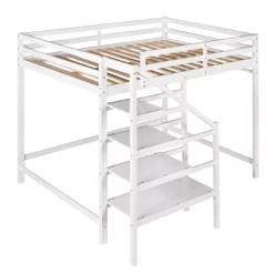 Full Size Loft Bed With Staircase And Safety Guardrails Gray/White-ModernLuxe 18 Full Size Loft Bed With Staircase And Safety Guardrails Gray/White-ModernLuxe -Children Furniture Store GUEST 1afeb3a3 f201 4c9a 85be 1c91189a0c59