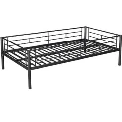 Twin Over Twin Metal Bunk Bed With Trundle Bed And Ladders-ModernLuxe -Children Furniture Store GUEST 1b722cb6 b85c 4d9a a536 efb5943652e9