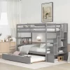 Twin Over Twin Bunk Bed With Trundle, Stairs And Storage Shelves-ModernLuxe 1 Twin Over Twin Bunk Bed With Trundle, Stairs And Storage Shelves-ModernLuxe -Children Furniture Store GUEST 1c01e9fe 9ab4 4335 8d0c 471798b2f528