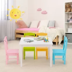Costway 5 Piece Kids Wood Table Chair Set Activity Toddler Playroom Furniture Colorful 13 Costway 5 Piece Kids Wood Table Chair Set Activity Toddler Playroom Furniture Colorful -Children Furniture Store GUEST 1d661688 683a 485d 99b6 51914384372c