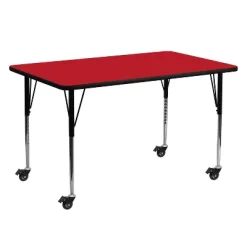 Flash Furniture Mobile 24''W X 60''L Rectangular HP Laminate Activity Table - Standard Height Adjustable Legs -Children Furniture Store GUEST 1d808d10 2b78 419c b1b0 66d530759af9