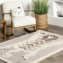 NuLOOM Naima Tiger Machine Washable Kids Area Rug -Children Furniture Store GUEST 1f02e887 b141 472d 90fd 2185b9f598be