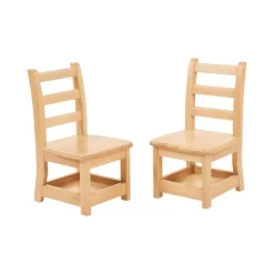 ECR4Kids Three Rung Ladderback Chairs With Storage, 2-Pack - Natural -Children Furniture Store GUEST 211d7e70 e102 41c6 bb38 e51d4a474782