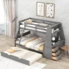 Twin Over Full Bunk Bed With Trundle, Built-in Desk, Three Storage Drawers And Shelf-ModernLuxe -Children Furniture Store GUEST 21e3b9f6 857f 4494 8606 e2e435b44ea1