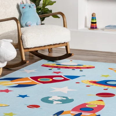 NuLOOM Eddie Outer Space Machine Washable Kids Area Rug 10 NuLOOM Eddie Outer Space Machine Washable Kids Area Rug - Image 8