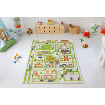 52.5"x71" Traffic Green 3D Play Rug - IVI 5 52.5"x71" Traffic Green 3D Play Rug - IVI - Image 3