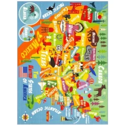 KC CUBS Boy & Girl Kids USA United States Map Educational Learning & Fun Game Play Area Non Slip Nursery Bedroom Classroom Rug Carpet -Children Furniture Store GUEST 245d8fc4 ee2c 4b5e 8044 f39e36cd384f