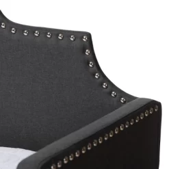 Twin Ally Fabric Upholstered Sofa Daybed With Roll Out Trundle Guest Bed Dark Gray - Baxton Studio -Children Furniture Store GUEST 25063da4 dc9e 4ef9 9e8c 0076f9d6c298