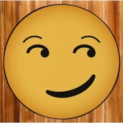 Deerlux Emoji Style Round Funny Smiley Face Kids Area Rug, Smirk Emoji Rug -Children Furniture Store GUEST 26245202 2756 42f0 8d05 c2c8ca873e89