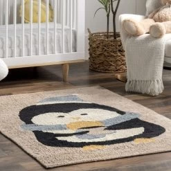 NuLOOM Mosby Penguin Machine Washable Kids Area Rug -Children Furniture Store GUEST 26e2a09b c868 466e b213 264d3837b339